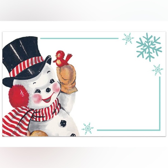 Other - Christmas Vintage Snowman Gloss Enclosure Gift Card 3.5x2.25" Pack of 50